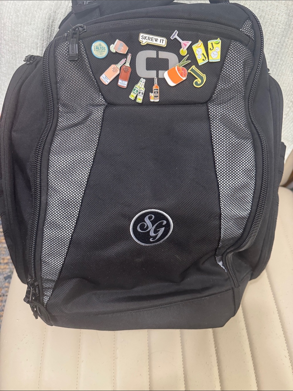 OGIO Black and Gray Men's Backpack with Accent Pins